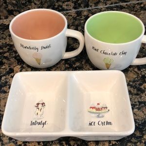 Rae Dunn ice cream set mug dish